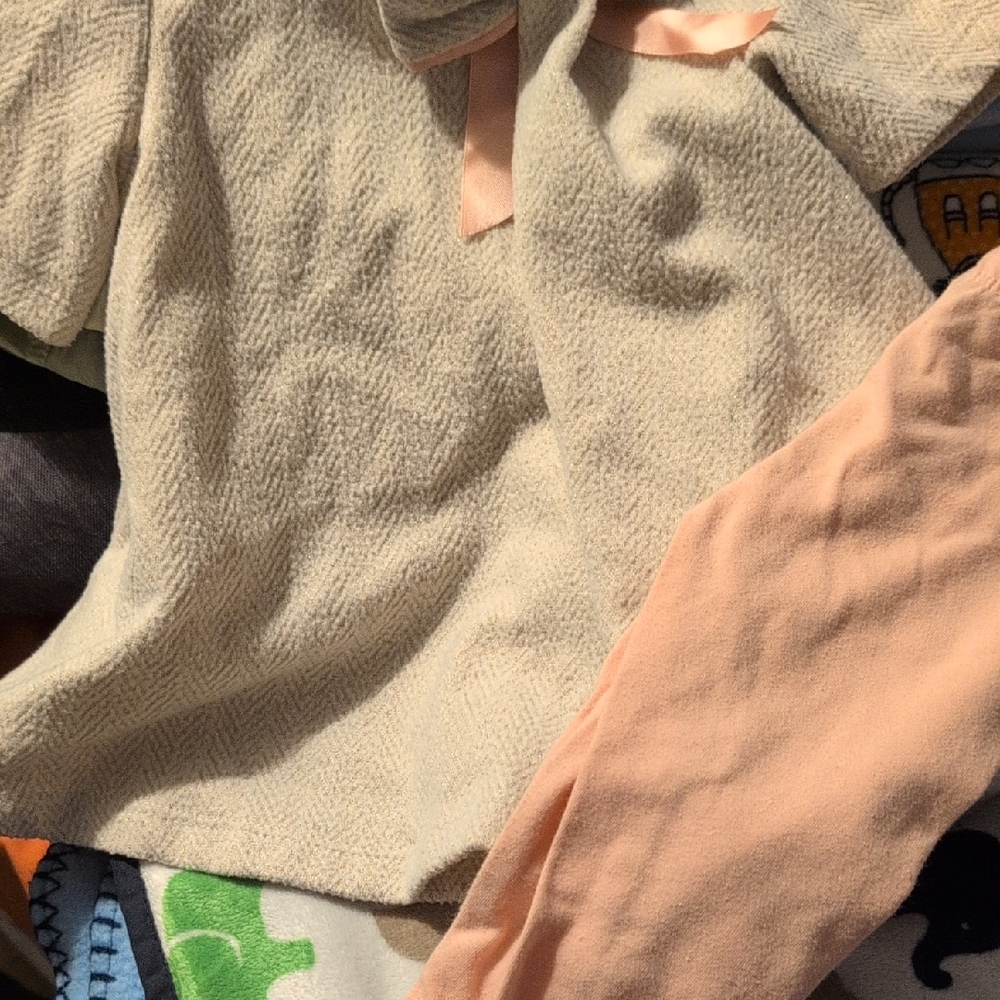 Tahari ASL Cream and Pink Kids Matching Set